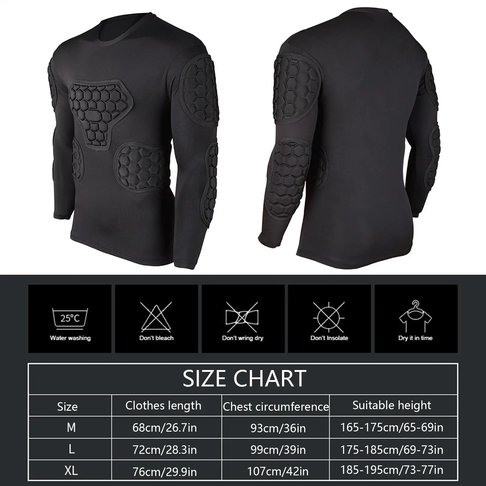 Professional Football Soccer Goalkeeper Jerseys Uniforms Shirts Jackets Thicken EVA Sponge Elbow Chest Protector