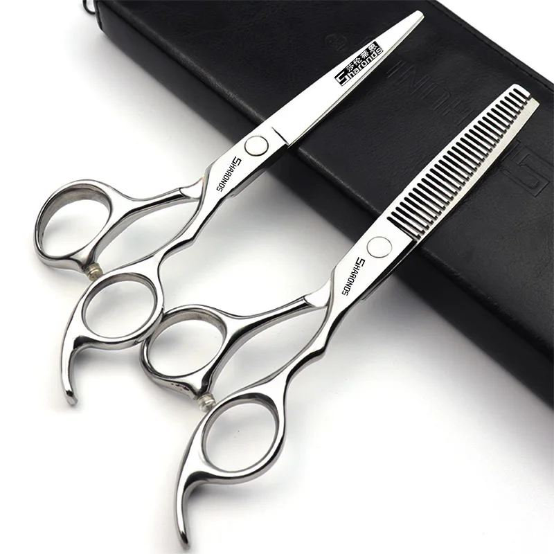 Hair salon hairstylist's exclusive hair clippers 6-inch 6.5-inch German imported 440C flat tooth clipper set.