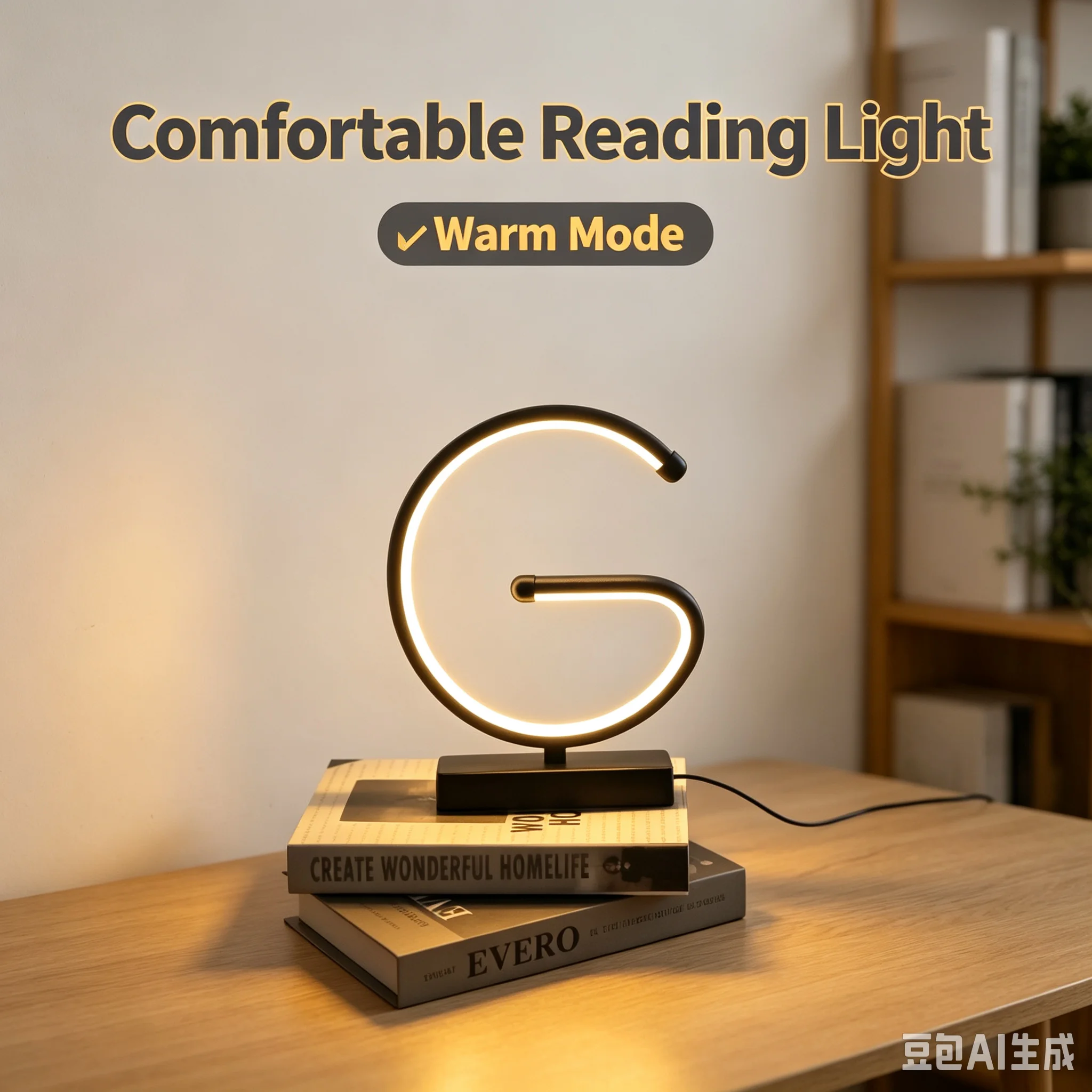 1PC Creative G-shaped USB Lamp Bedroom Desktop Decorative Nightlight