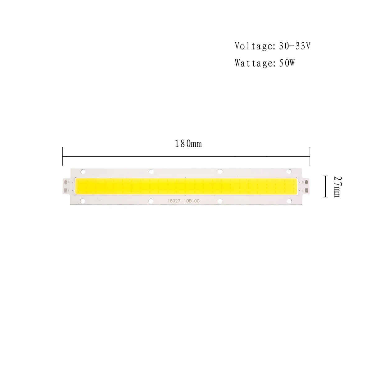 50W COB LED Strip Bulb DC 30V Chip On Baord Bar Light DIY Lights Cold / Warm White 180*27MM