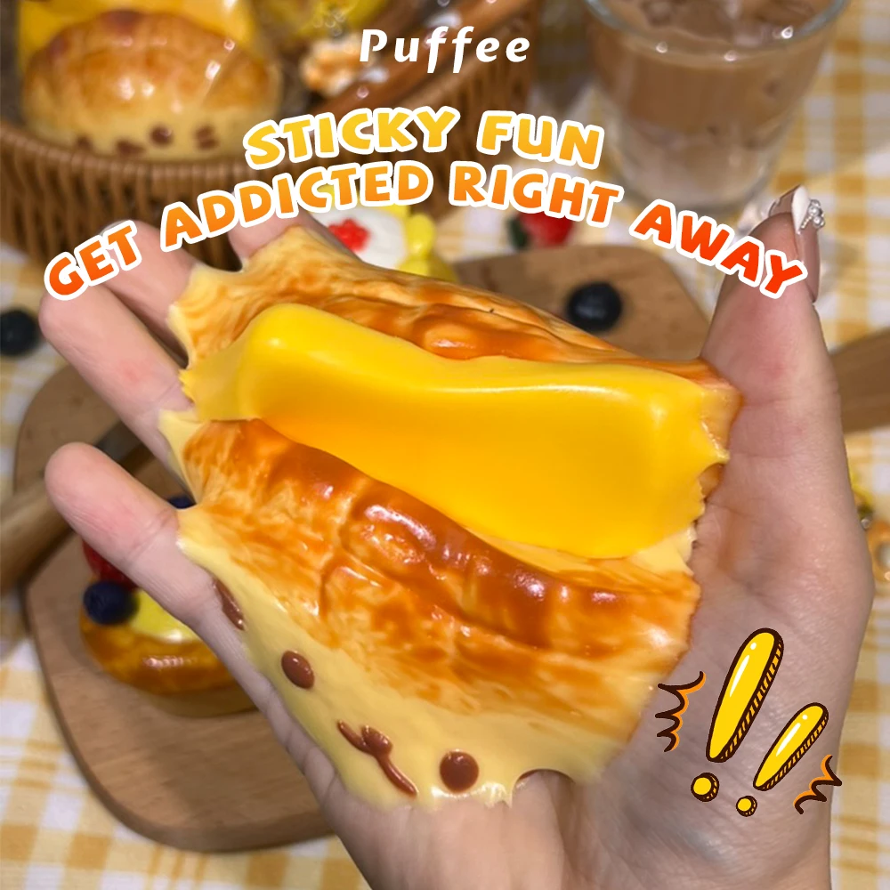 子猫カフェ食品グレードのシリコンスクイーズおもちゃ、手作りタバスクイーズ、クリーミーなソフト粘着性の遅いリバウンドスクイーズおもちゃ、パイナップルパン