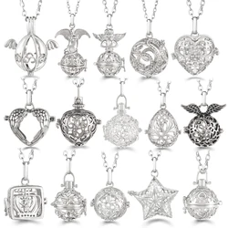 Mexico Chime Aromatherapy Caller Necklace Heart-Shaped Essential Oil Diffuser Lockets Music Ball Exquisite Cage Pendant Jewelry