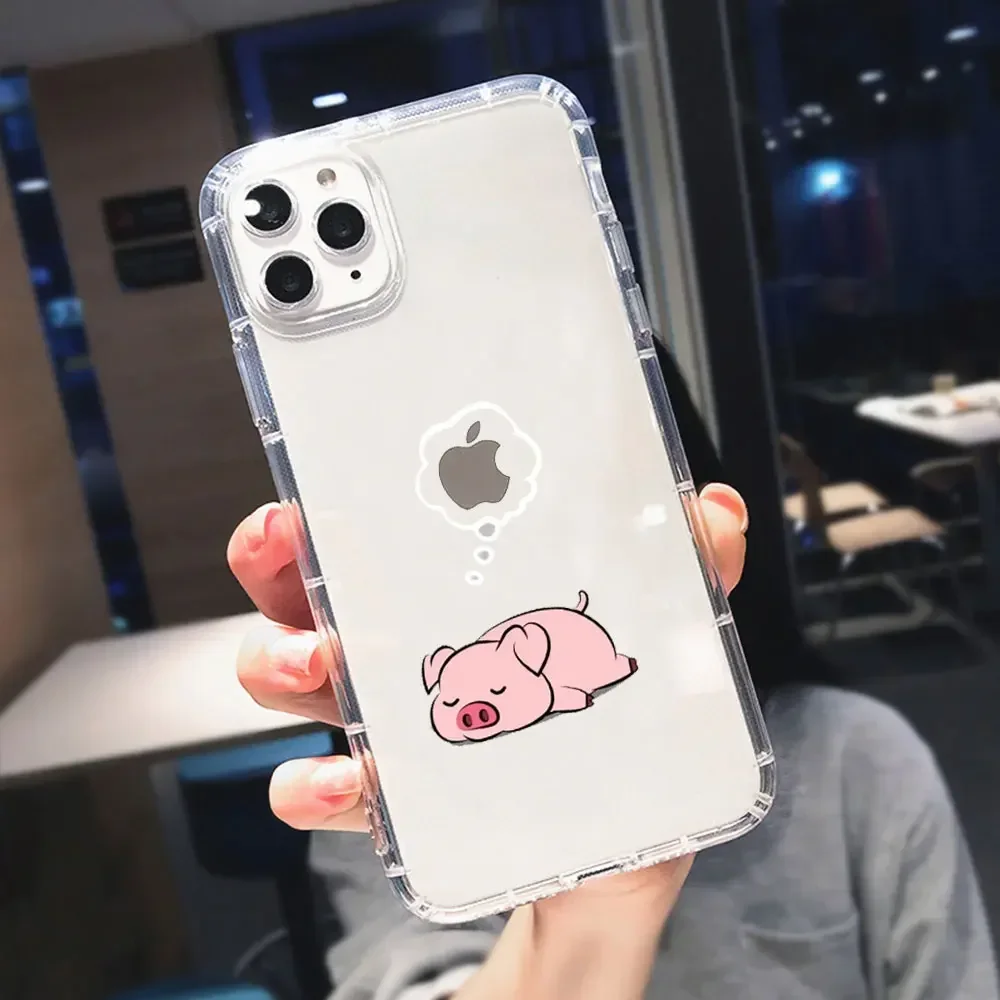 Funny Animal Couple Phone Case for IPhone 11 12 14 13 15 Pro Max Mini XR XS MAX X SE2 7 8Plus Clear Cover Cute Panda Sloth Funda