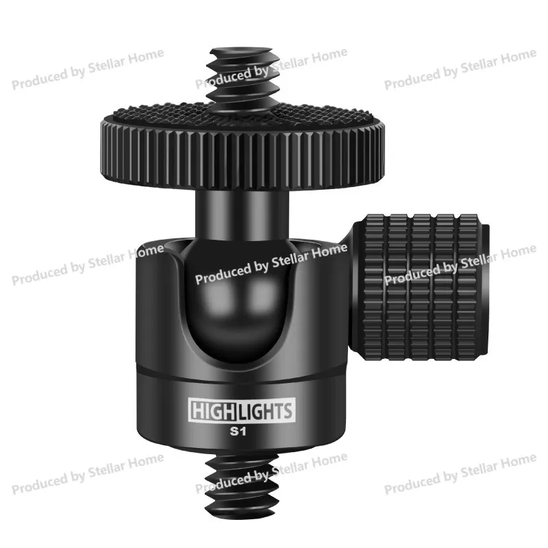 Ptz Aluminum Alloy 1/4inch Spherical Inner Teeth 3/8 Male and Female Outer Teeth M6m8 Photography Mobile Phone Camera Mirrorless
