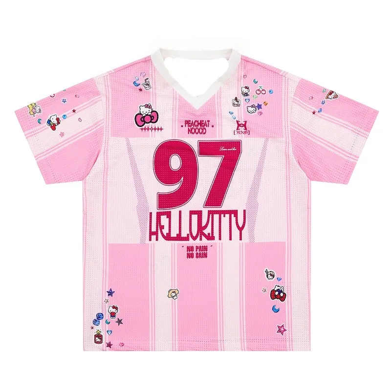 

Y2K Hello Kitty 3D Printed Summer Sports Quick Drying T-shirt, Comfortable and Breathable Plus Size Casual T-shirt