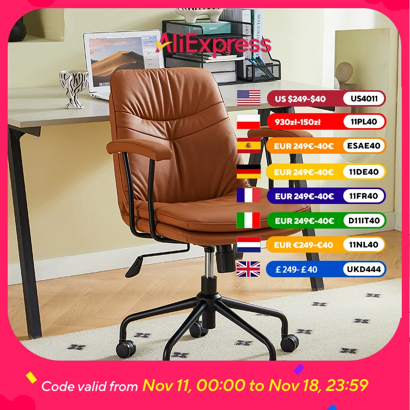 

Comfortable Dining Office Chair Vintage Armrest Executive Gaming Office Chair Vanity Swivel Sillas De Oficina Furniture