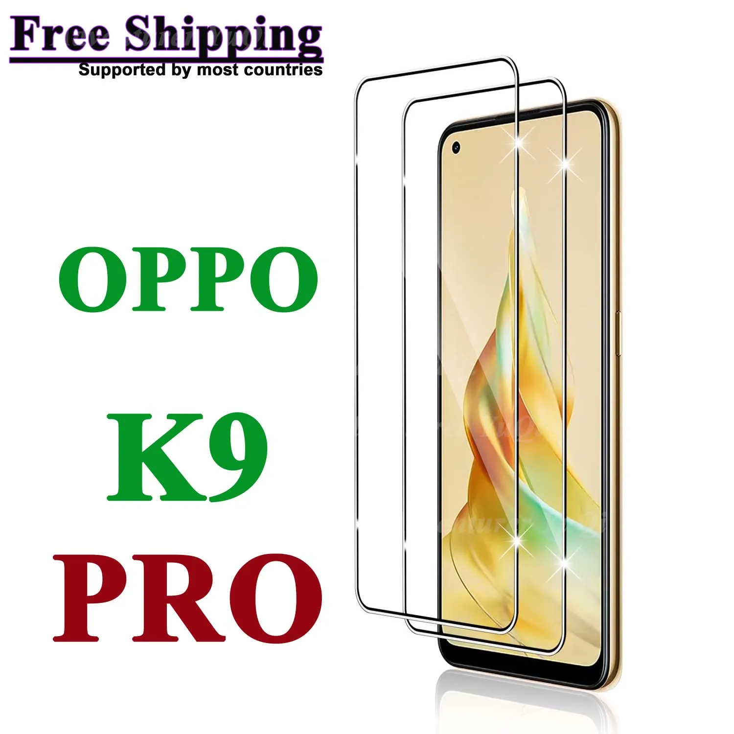 

Screen Protector For OPPO K9 Pro, Tempered Glass High Aluminum HD Crystal 9H Transparent Clear Anti Scratch Case Friendly