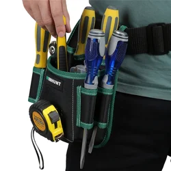 WINHUNT Durable Tool Waist Bag with Belt Hardware Tools Storage Portable Organizer Pouch for Carpenter Electrician Tools