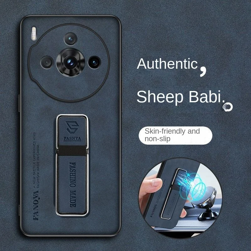 

For ZTE nubia Z60S Pro Sheepskin Leather Shockproof Silicone holder stand Case For ZTE nubia Z60S Pro Phone Case Cover Coque