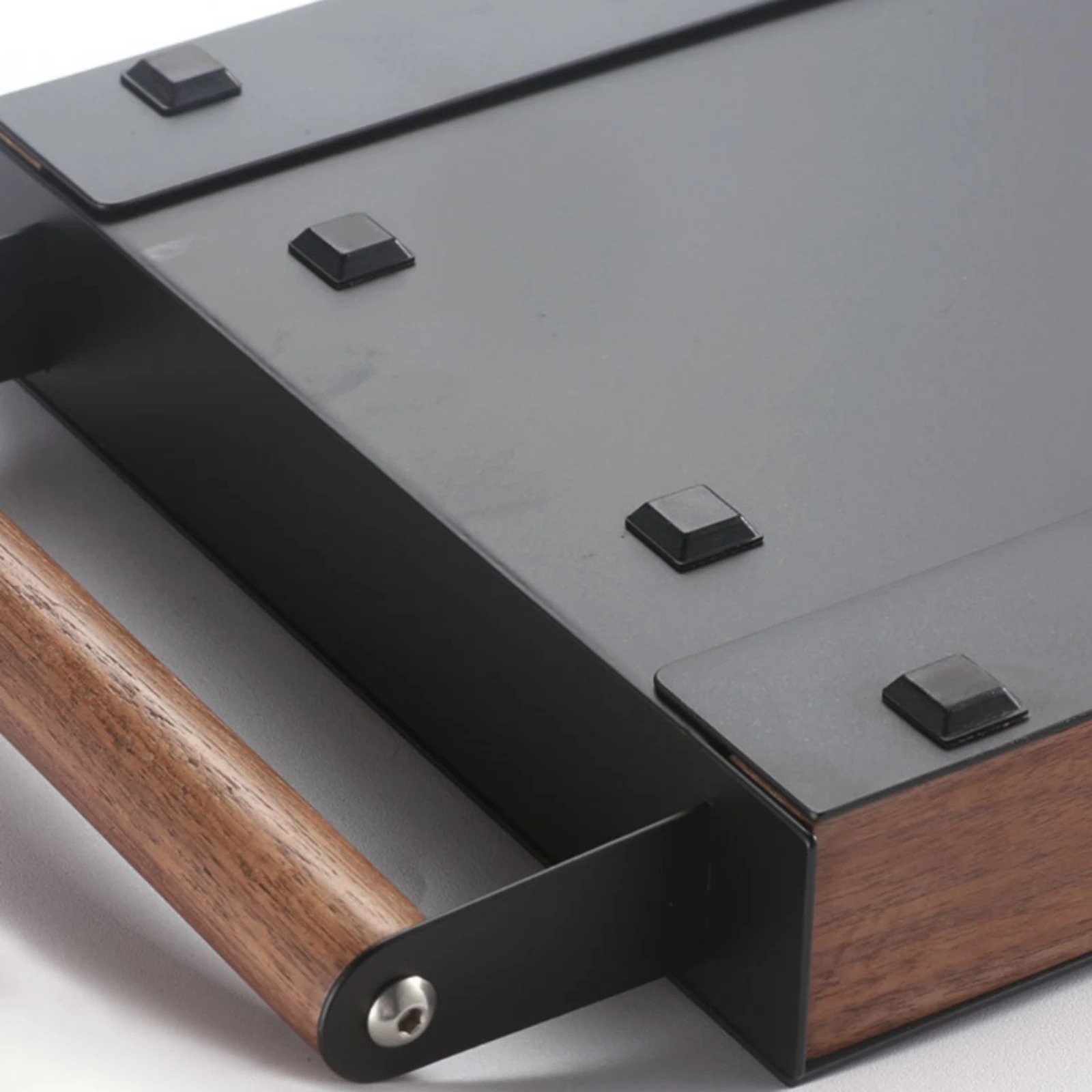 

Coffee Knock Box Drawer Carbon Steel Espresso Knock Box Drawer Coffee Grounds Bin Minimalist Design Non-Slip Feet