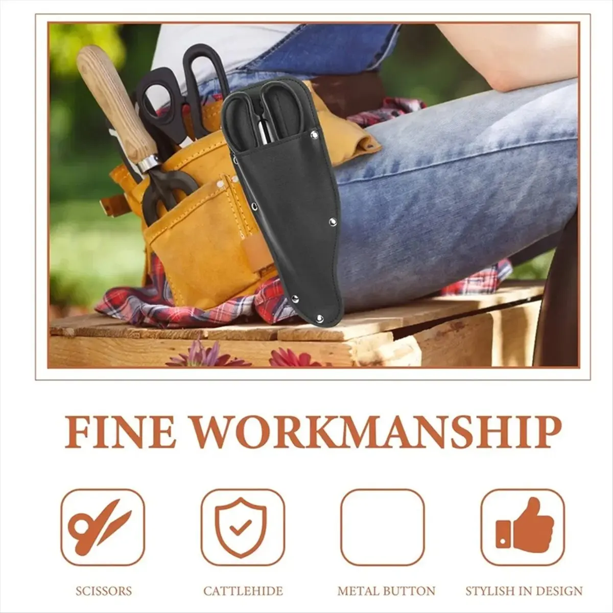

Надежный сверхмощный держатель садовых ножниц из искусственной кожи, поясной чехол для инструментов для секаторов с петлей для ремня для улицы