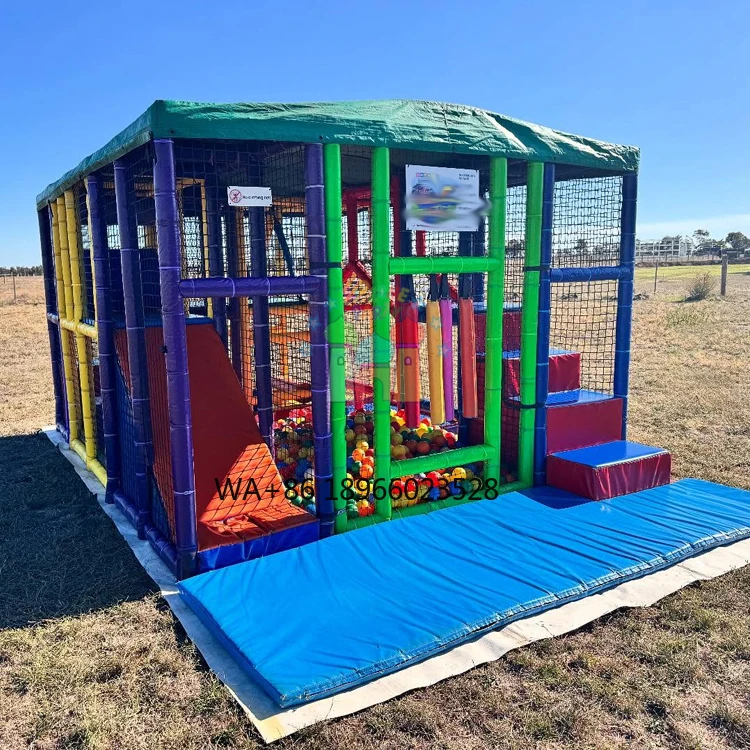 

Kids Party Entertainment Playing House Large Ball Pit and Slide Mobile Soft Play Centre