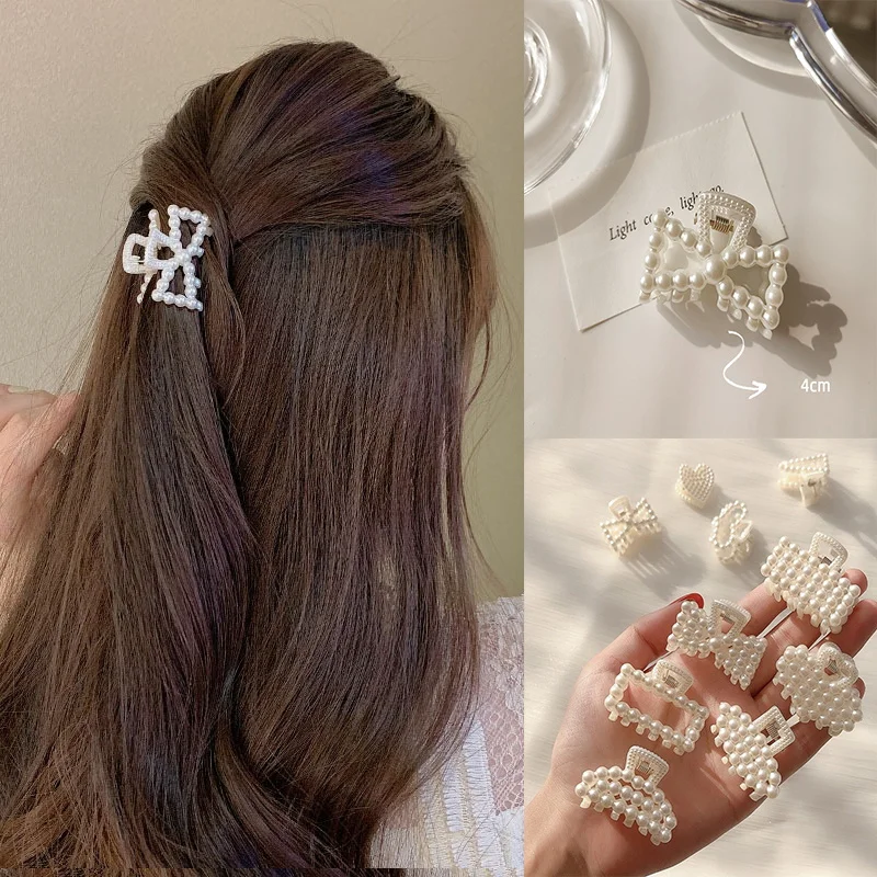 2022 nuove donne eleganti artigli per capelli con perle fermagli per capelli cavi vintage fermagli per artigli di piccole dimensioni forcina accessori per capelli per ragazze di moda