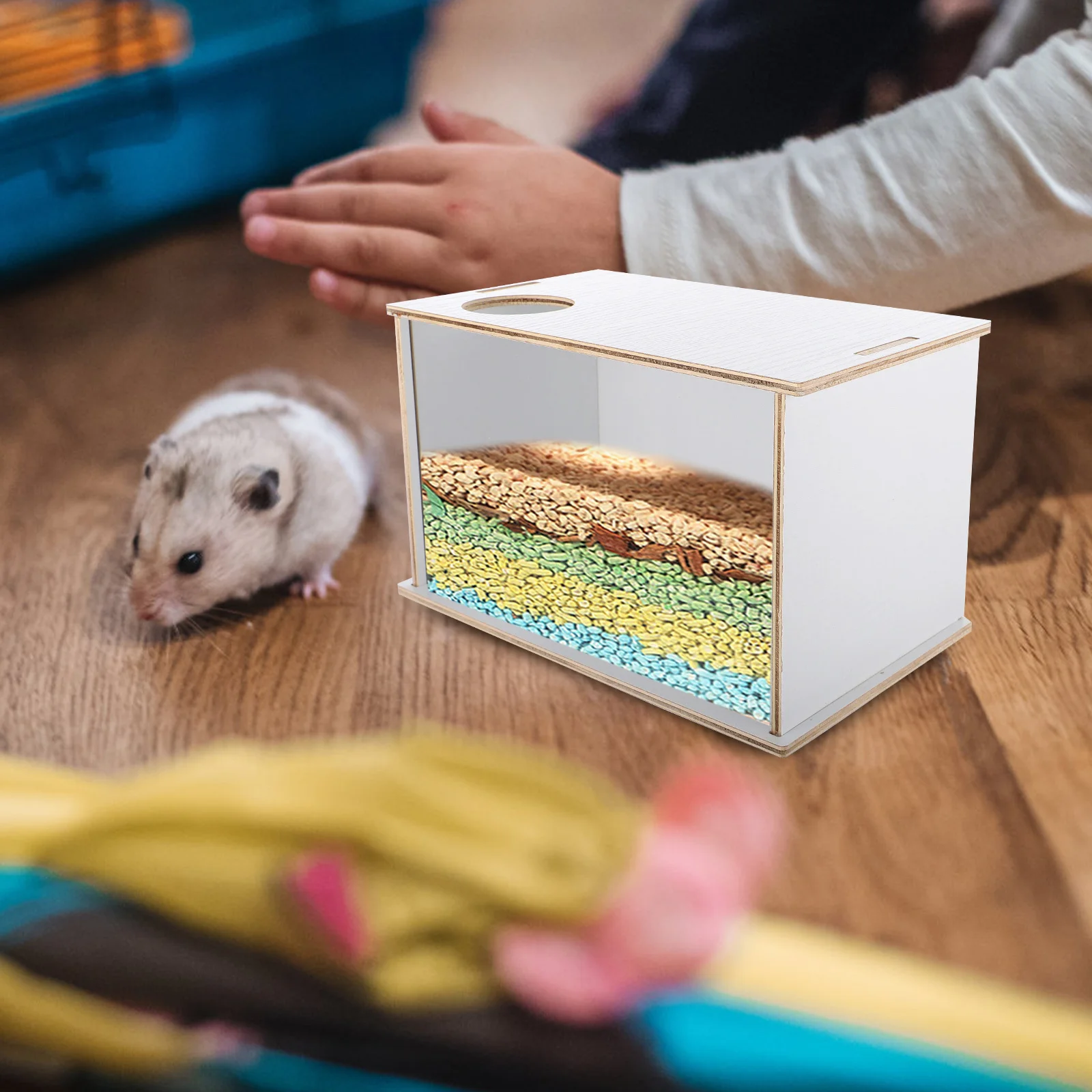 

Sand Bath Box For Hamsters Chinchillas Acrylic Transparent Lightweight Easy Clean Pet Bathing Container Small Animal House Hold