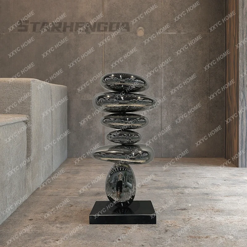 

Stainless steel metal indoor pebble decoration Living room corridor hotel shop indoor sculpture artwork decoration
