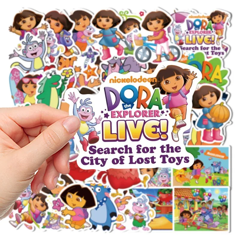 50pcs ‌Dora The Explorer Sticker Suitcase Water Cup Stationery Mobile Phone Car Scooter Laptop Refrigerator Decoration Sticker