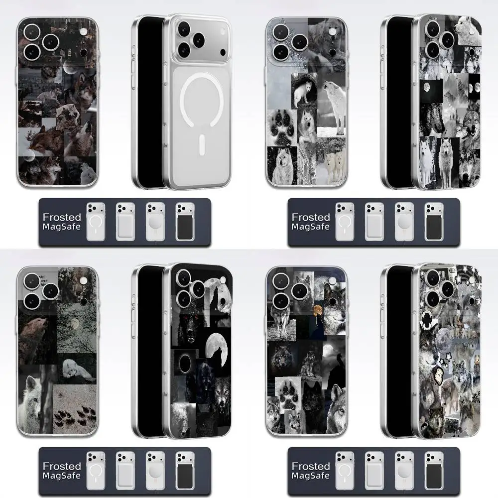 

Collage Wolf Phone Case For iPhone 17,16,15,14,13,12,11,Pro,Max,Plus,E,Air,Mini Magsafe Magnetic Wireless Frosted Transparent