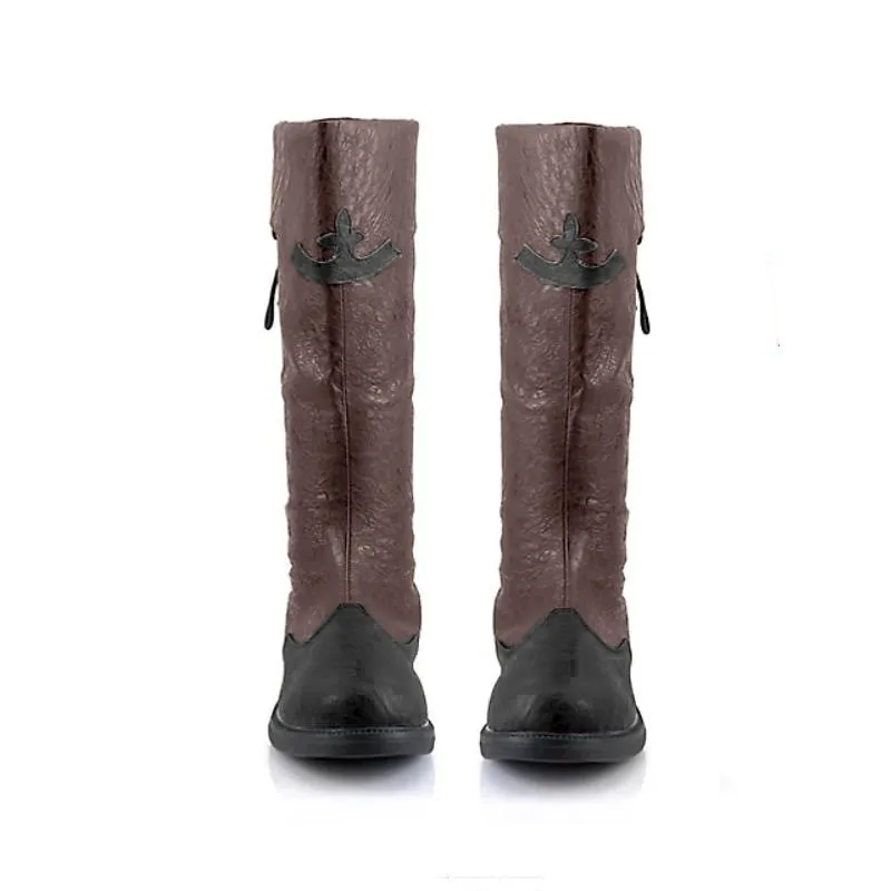 Erwachsenen-Gothic-Mittelalterliche Retro-PU-Lederstiefel Unisex Steampunk-Schuhe Renaissance-Cosplay-Piraten-Krieger-Vintage-Stiefel – Detail 5