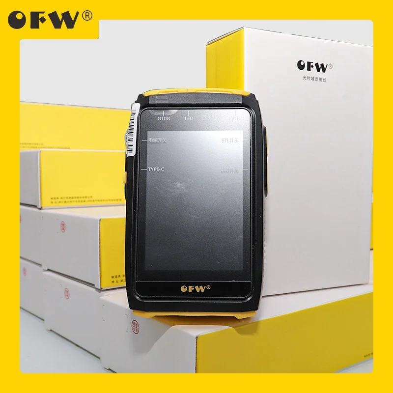 OFW MINi OTDR Active Fiber Live Test 1550nm 20dB Fiber Optic Reflectometer Touch Screen VFL OLS OPM FWT-100