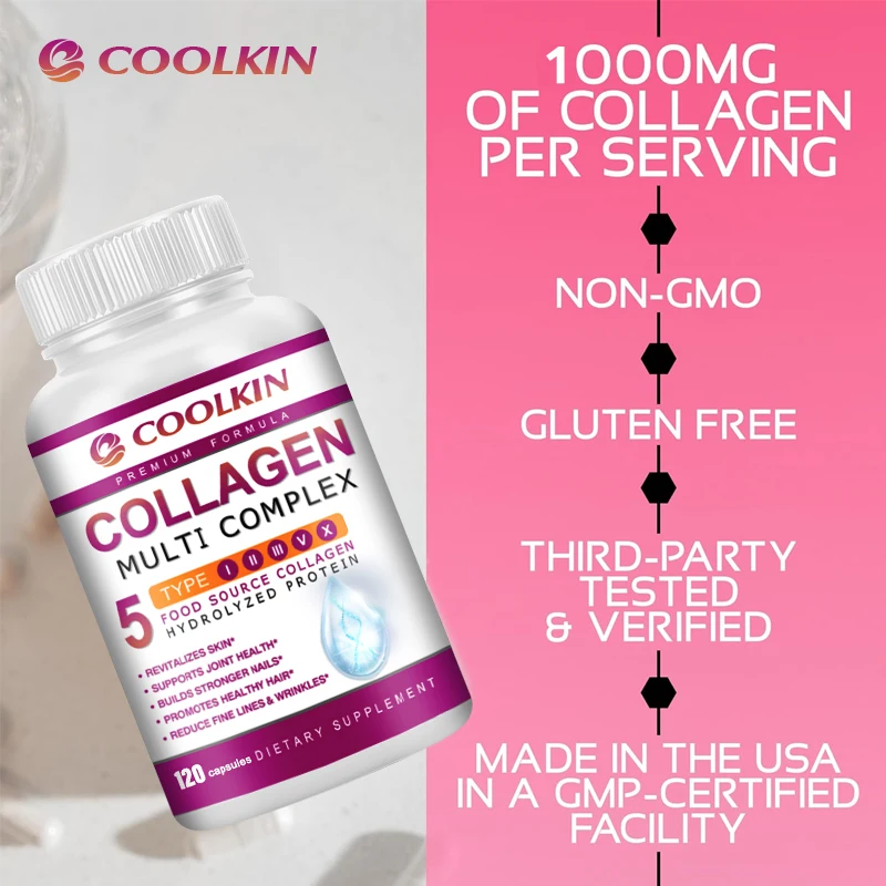 Multi Collagen Capsules - Types I-II-III-V-X - Anti-Aging, Healthy Joints, Hair, Skin, Bones, Nails