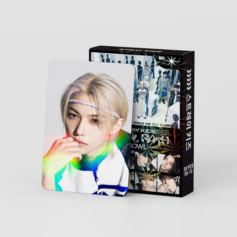 30Pcs/Set STRAYKIDS Double-sided Laser Card Kpop New Album Photo Card Korean Star Card Fan Collection