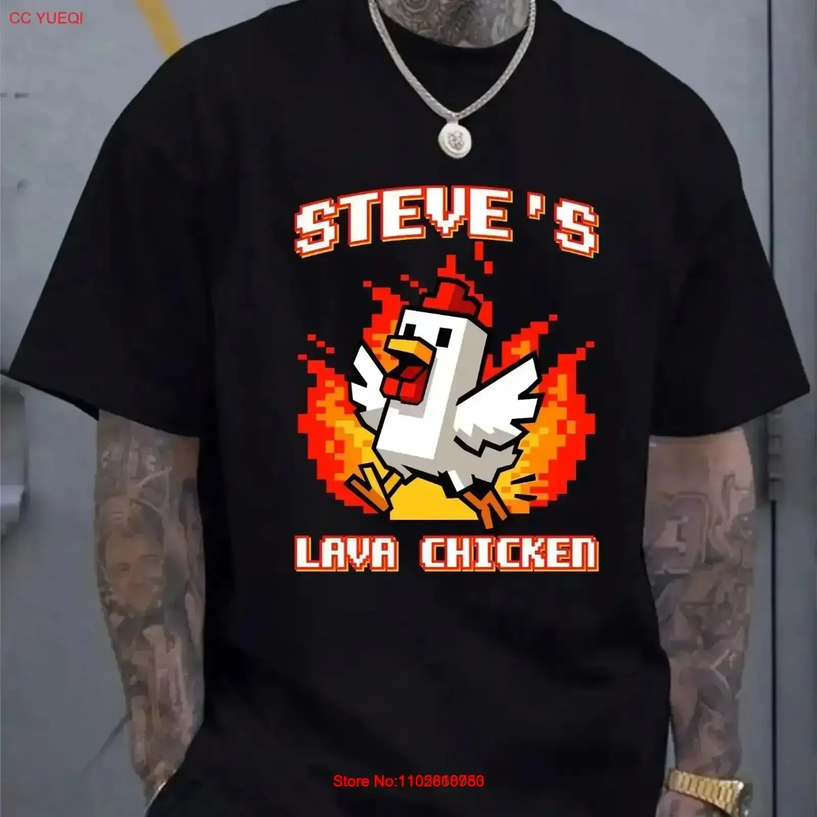 Steve's Lava Chicken T Shirt Gamer Fan Shirtn Game tee vintage Washed Slightly Casual fashion Stylish Breathable homme Soft