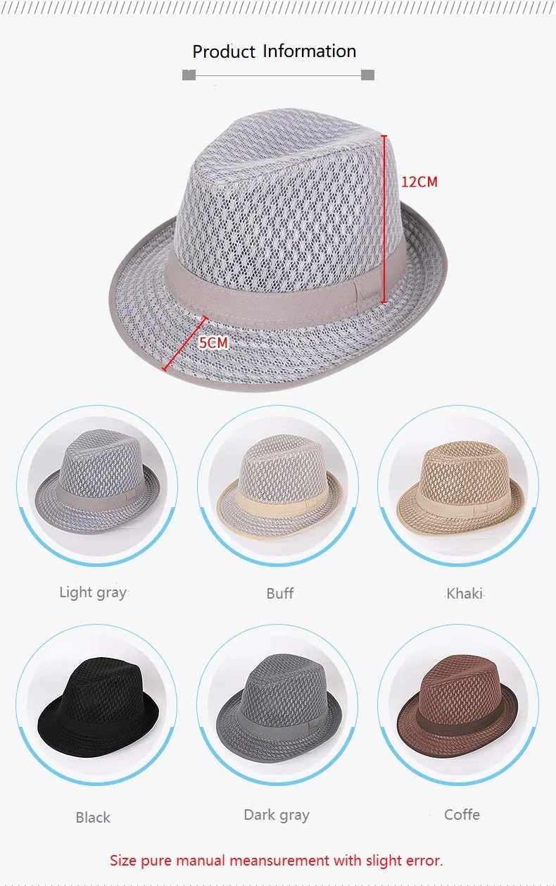 Sommer Mesh atmungsaktives Material Männer Fedoras Erwachsenen Bowler Hüte klassische Version Chapeau Hüte – Detail 3