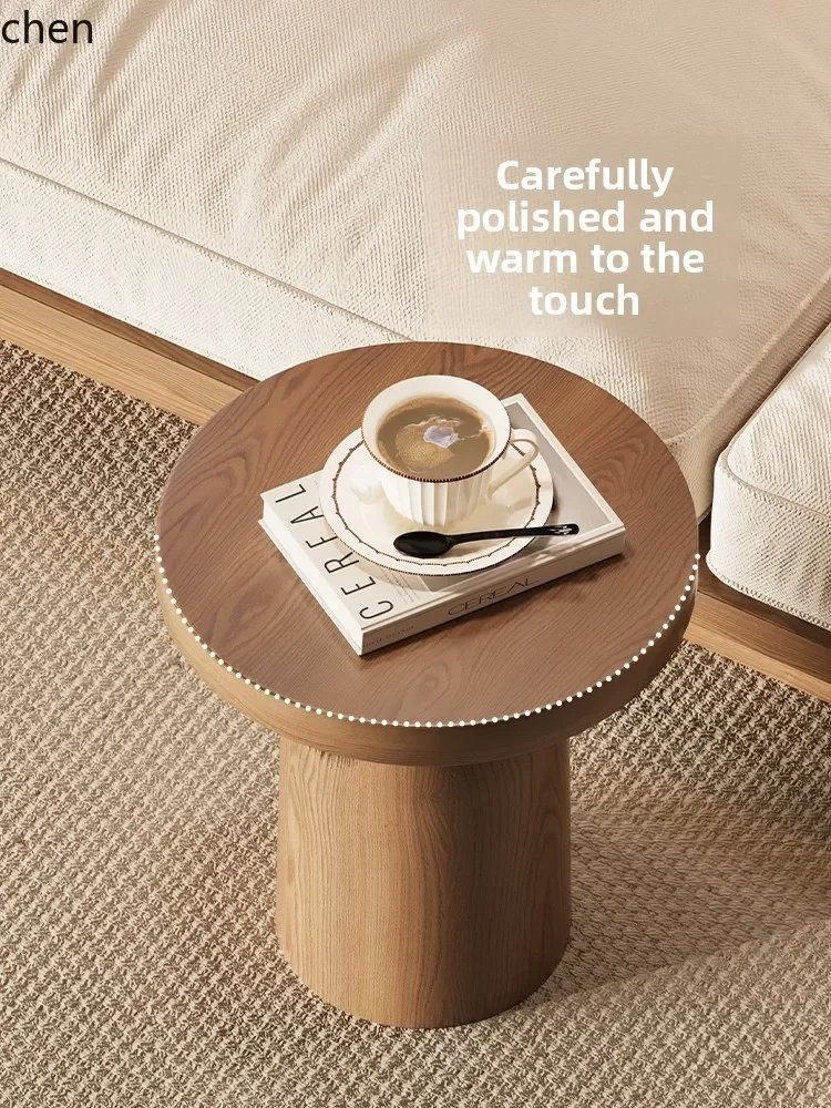 HYS Living Room Sofa Solid Wood Side Table Movable Home Coffee Table