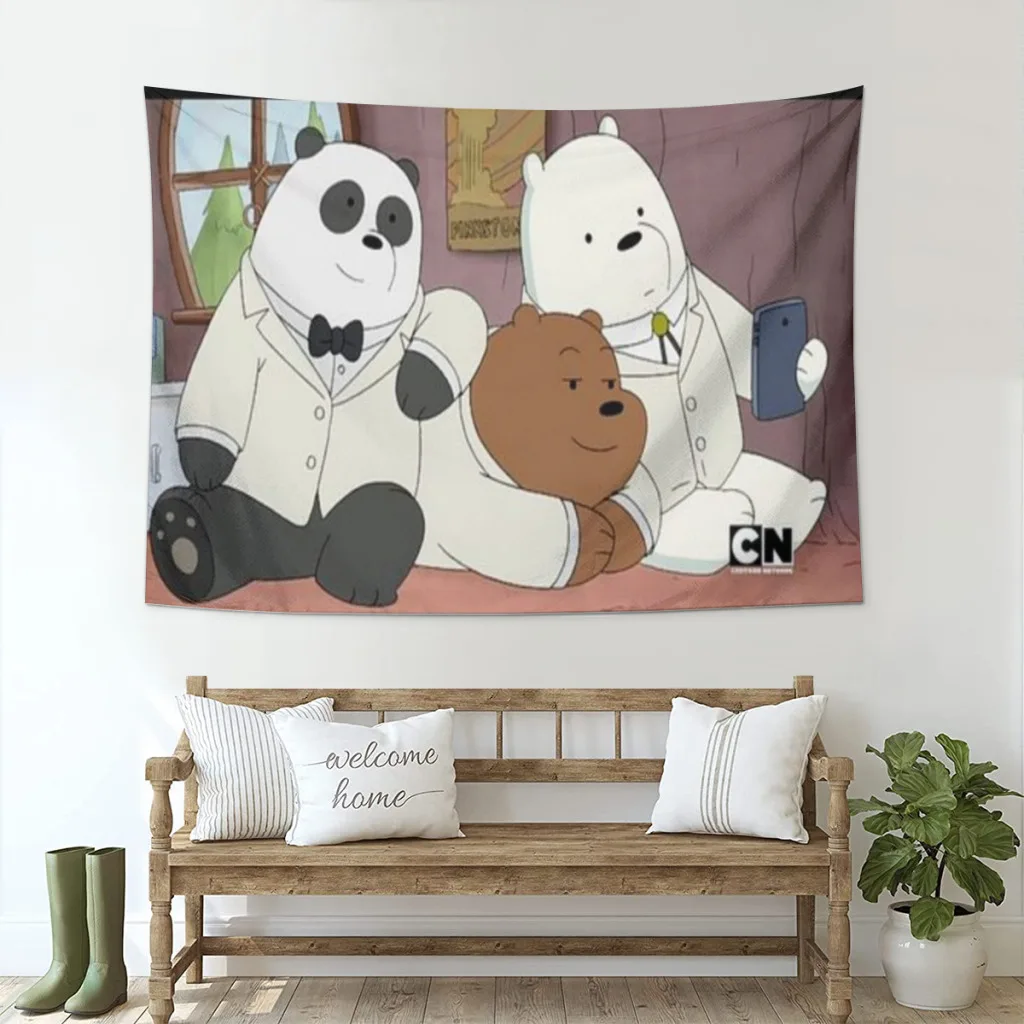 We Bare Bears Tapestries   Room Decoration Items Home Décor Bedroom Wall Decorating Cloth