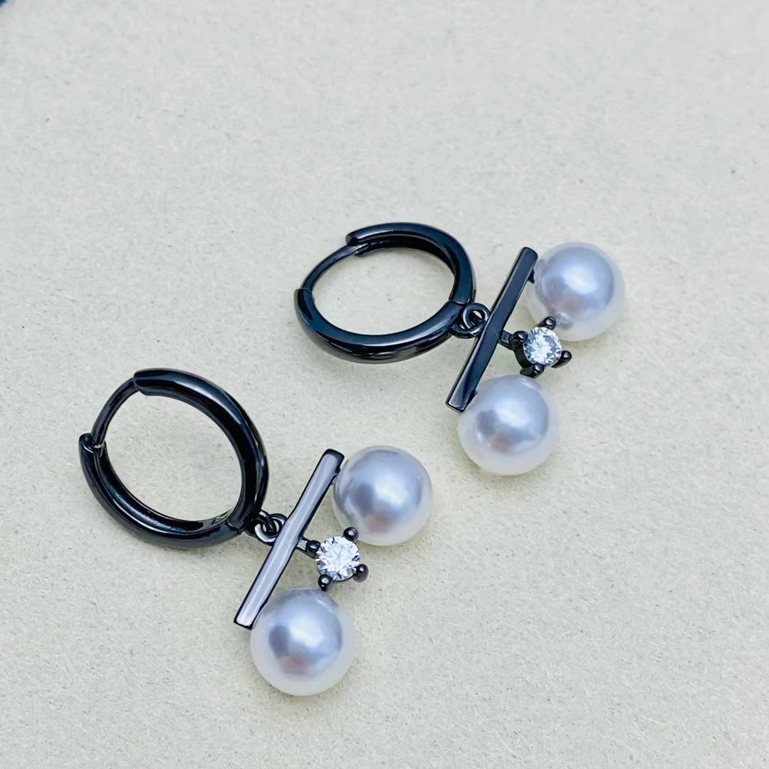 

Wholesale 925 Sterling Silver Earrings Mount Findings Settings Base Mounting Parts Accessory for 7-8mm Pearls