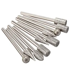 Stone Carving Set Diamond Burr Bits, 20PCS Polishing Kits Rotary Tools Accessories with 1/8’ Shank For Carving, Engraving, Grind