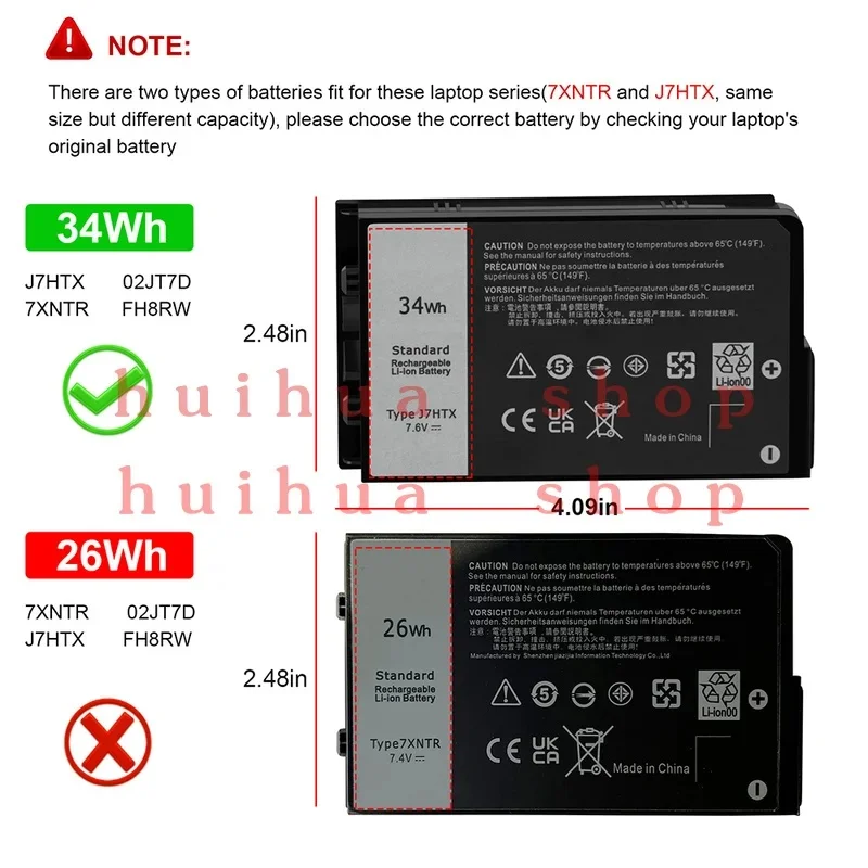 J7HTX Battery for Dell Latitude 7212 7220 Rugged Tablet Battery 2JT70 FH8RW 34Wh zm