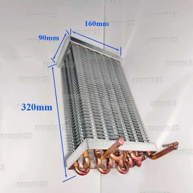 1pc New 320mm*160mm*90mm Evaporator Refrigerator Freezer Air-Cooled Copper Tube Display Cabinet Condenser Aluminum Fin
