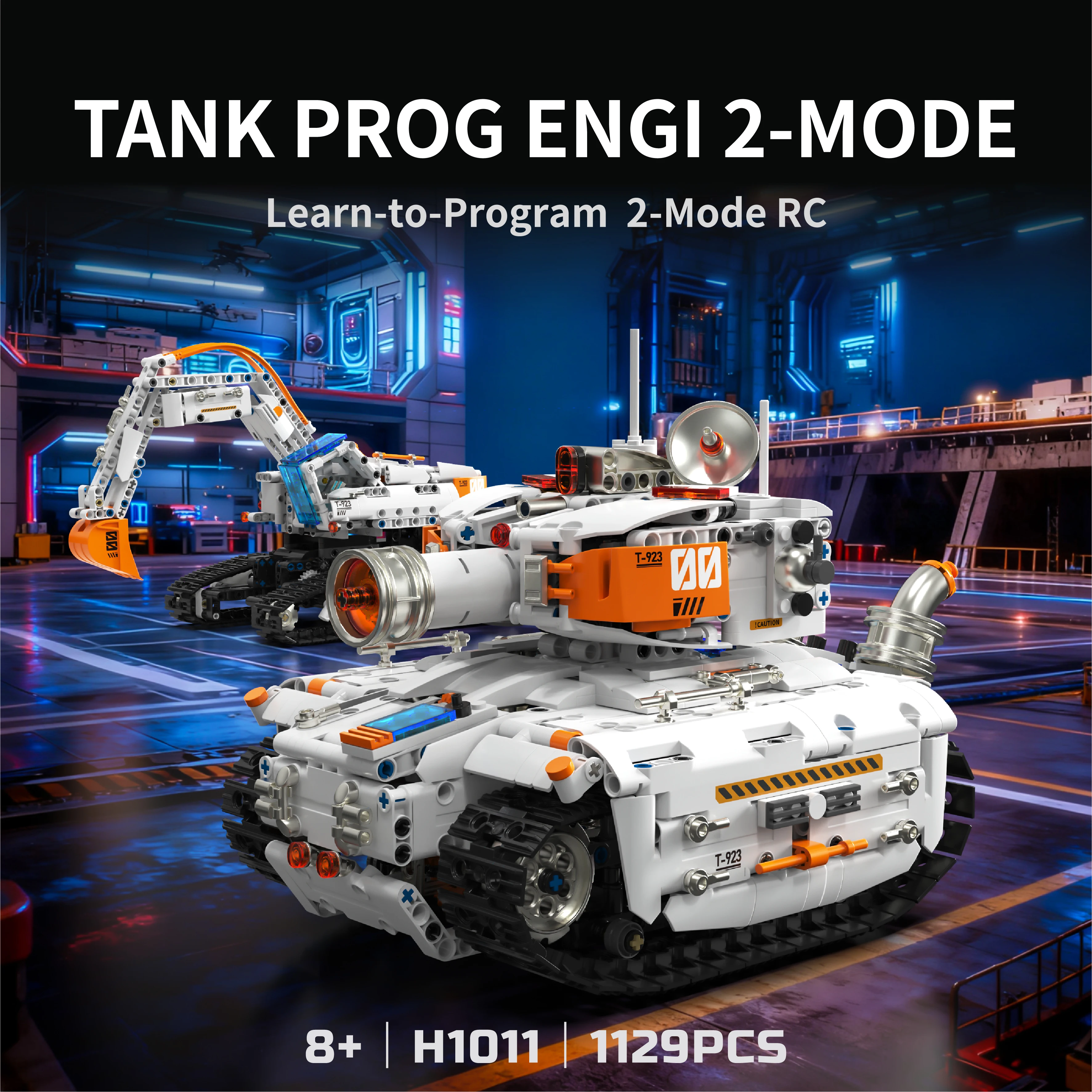 

Двухрежимный экскаватор-трансформер STEM, 1129 шт., техническая серия RC и APP Control, подарок для детей 8 лет и взрослых