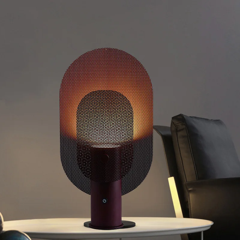 Imagem -04 - Postmodern Minimalista Grade Table Lamp Designer Nórdico Iron Mesh Bedside Studio Bedroom Desk Home Decoration Iluminação Led