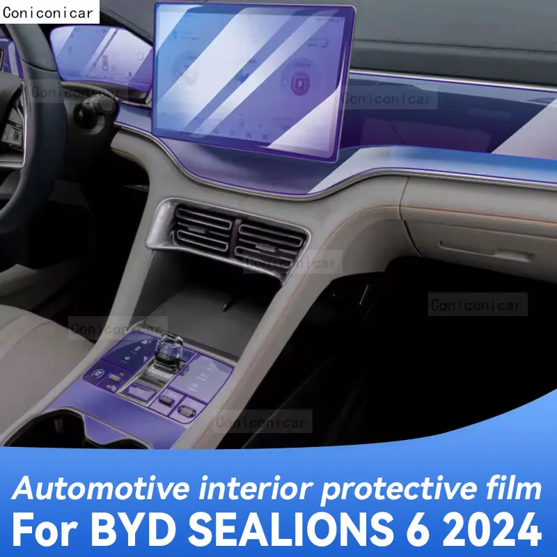 

For BYD Sealions 6 EV 2023 2024 Gearbox Panel Navigation Automotive Interior TPU Protective Film Anti-Scratch