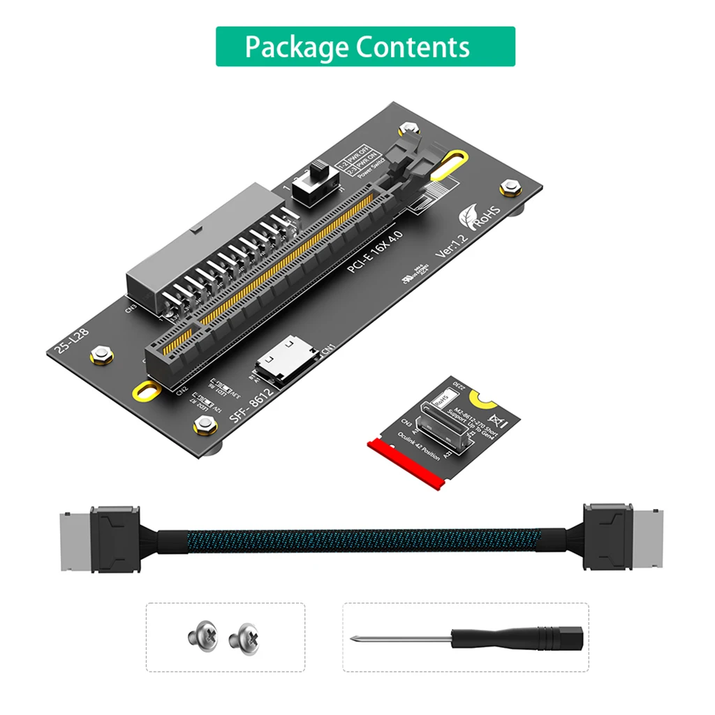 M.2 NVMe zu OCuLink PCIe 4.0 Adapter-Kit, für externe Grafikkarten EGPU & Mini-PC, inklusive Stromkabeln 24+6PIN – Detail 22