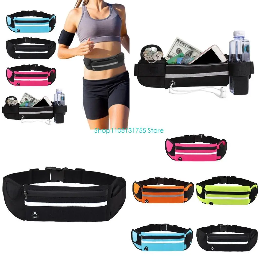 K0EF للجنسين حقيبة الخصر الرياضية حزام الخصر الحقيبة حامل مقاوم للماء حقيبة الخصر الجري