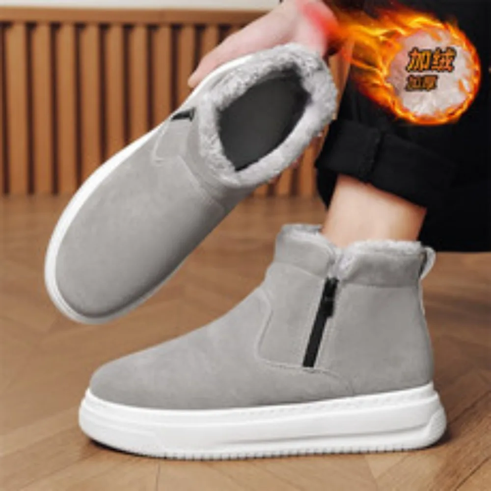 

Men's snow boots genuine leather winter boots men boots non-slip waterproof winter shoes for man