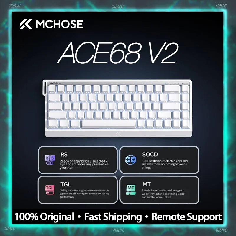 MCHOSE ACE68 V2 Gaming Keyboard RT Keyboard 0.001MM 8K Polling Rate Ultra Low Latency For E-Sport Support RGB SOCD MT TGL DKS