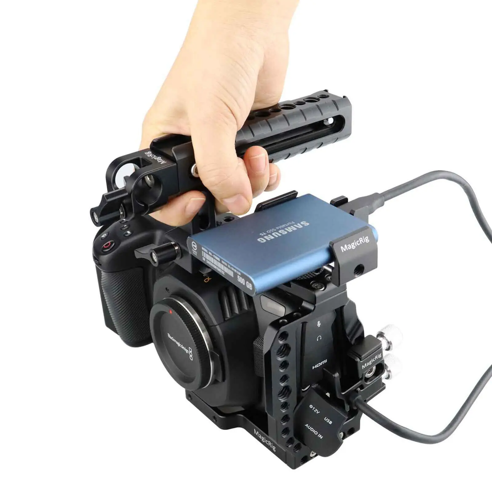 BMPCC 4K Camera Cage with 1/4'' 3/8'' Screw NATO Rail Thread for Blackmagic Pocket Cinema Camera BMPCC 4K Video Camera Cage