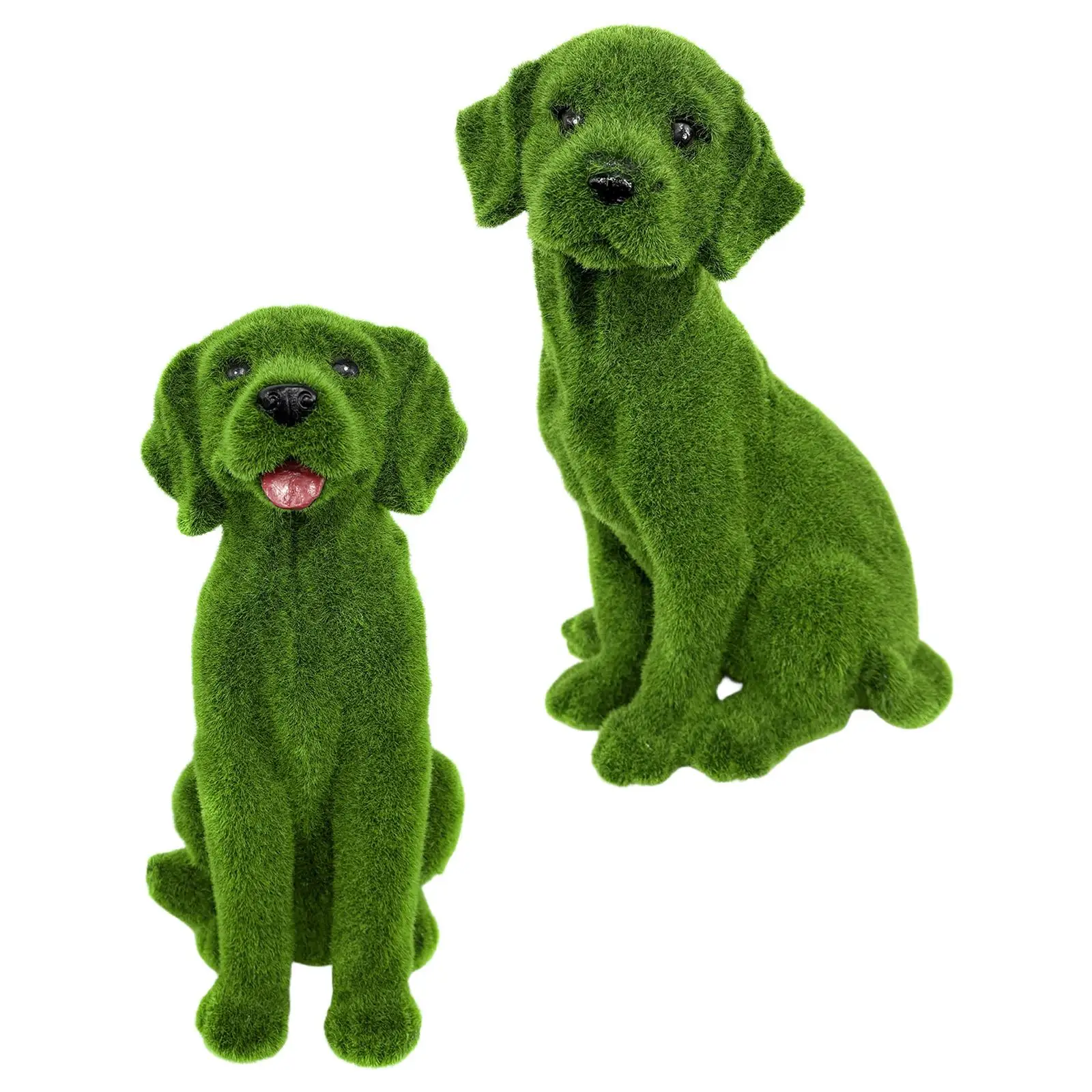 

Garden Flocked Dog Statue Decor Flocking Dog Figurine for Yard Backyard Lawn