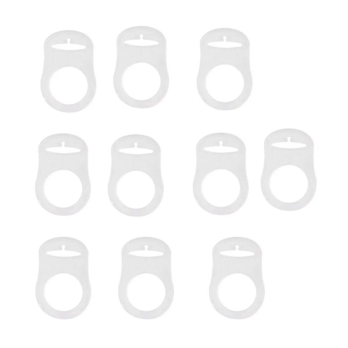 

10pcs Silicone Pacifier Holder Pacifier Ring Durable Soft Material Baby Holder Clips Adapter For
