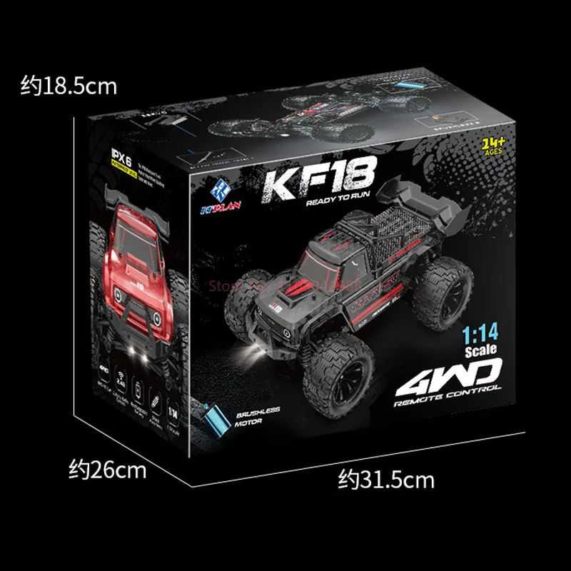 KF18高速リモートコントロールカー,4WD地形対応車,ドリフトクライミング,オフロード車,シミュレーション玩具,ギフト,1:14,ブラシレス