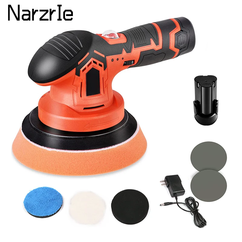 2000-5000RPM Cordless Car Polisher Wireless Car Polishing Machine Electric Auto Polishing Wax Tool Noiseless 6 Variable Speeds