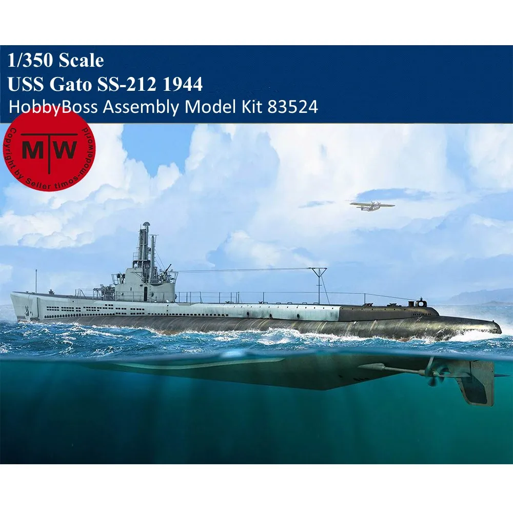 

HobbyBoss 83524 1/350 Scale USS Gato SS-212 1944 Military Plastic Assembly Model Kit