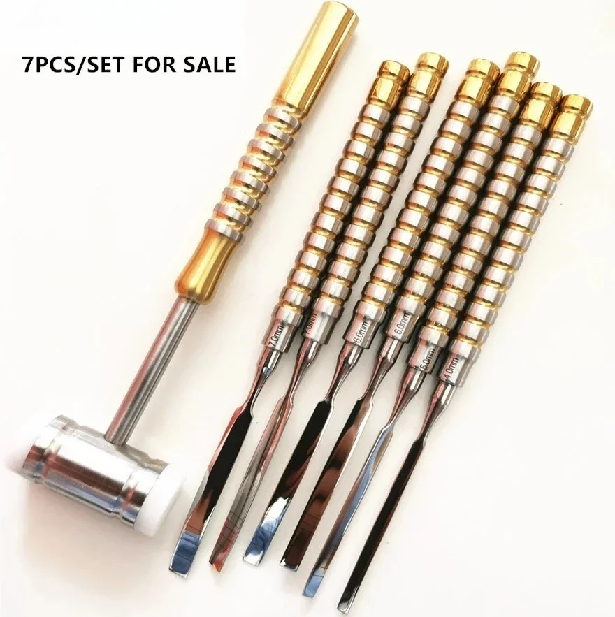 Professionele SET/7PCS Implantaten Instrumenten Tool Rvs Beitel Parodontologieën en Implantaatologieën Bot Beitels