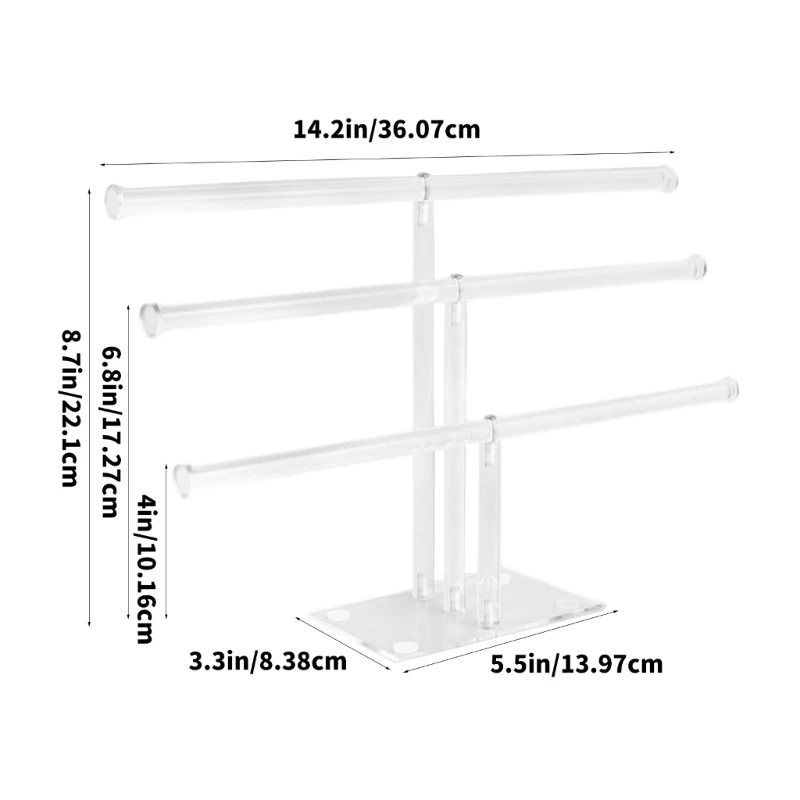 Stylish Acrylic Claw Clip Storage Stand 3 Tiers Transparent Rack for Displaying Hair Accessories Bedrooms Supplies Dropship