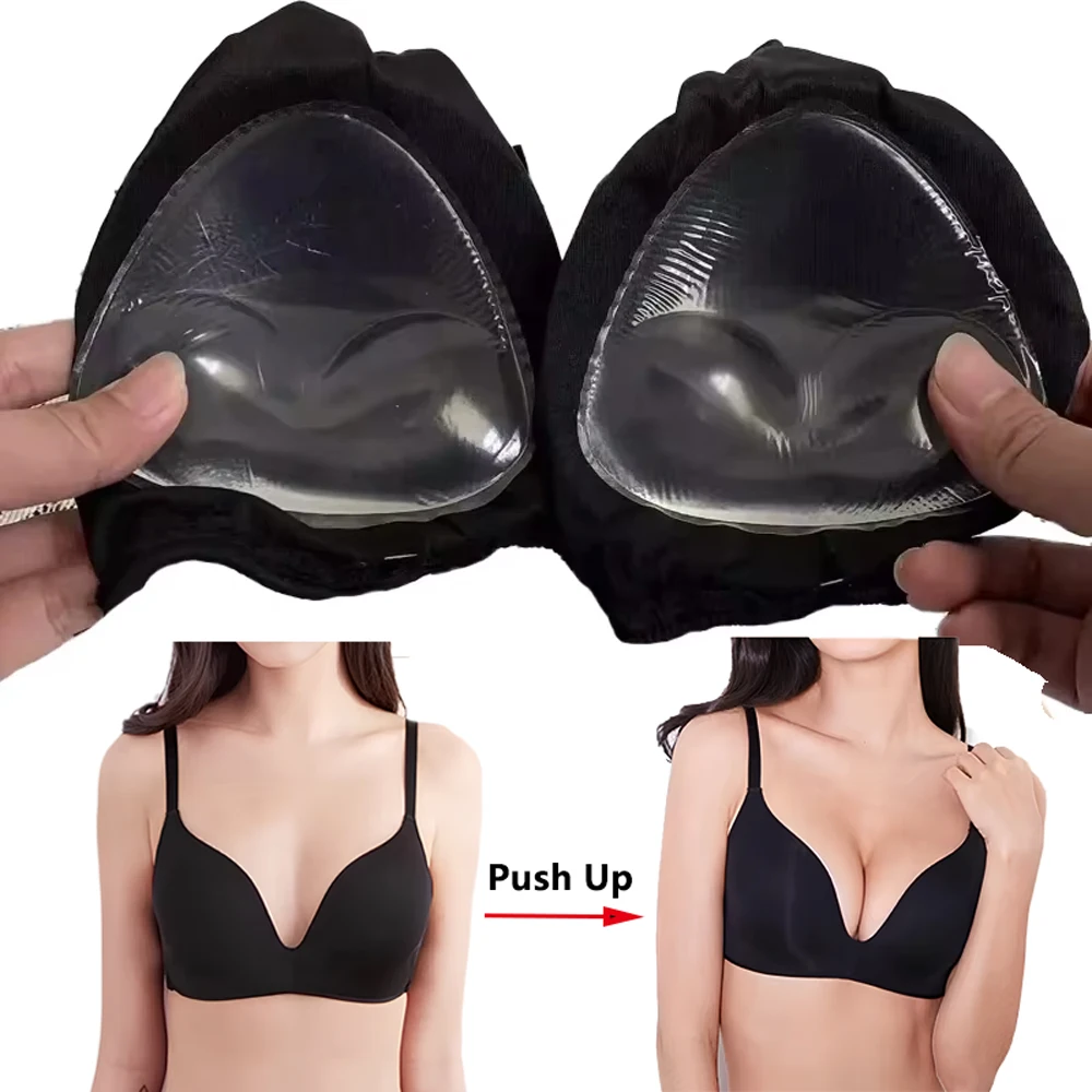 

Вставки для увеличения груди Силиконовые подушечки для бюстгальтера Толстые вставки для купального костюма с эффектом пуш-ап Многоразовая прокладка для бюстгальтера