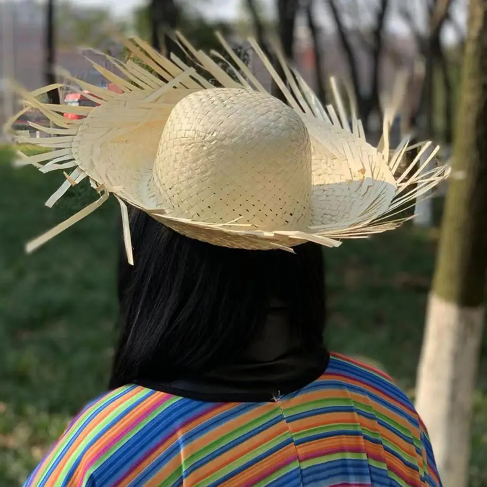Summer Straw Hat Sun Protection Beach Hat Wide Brim Hand Woven Lightweight Breathable Design Beach Hat Headwear